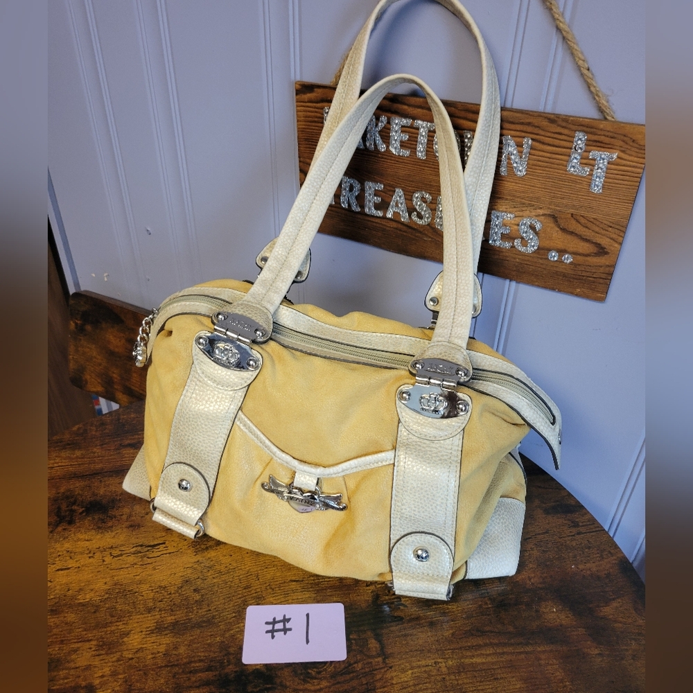 Kathy Van Zeeland shoulder Bag silver tone hardware-yellow - Picture 15 of 16